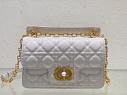 Small Dior Jolie Top Handle Bag Latte Cannage Calfskin Size 22 x 14 x 8 cm - 1