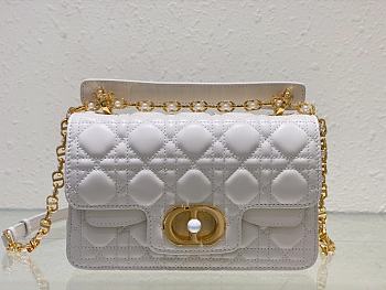 Small Dior Jolie Top Handle Bag Latte Cannage Calfskin Size 22 x 14 x 8 cm
