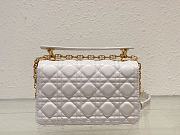Small Dior Jolie Top Handle Bag Latte Cannage Calfskin Size 22 x 14 x 8 cm - 2