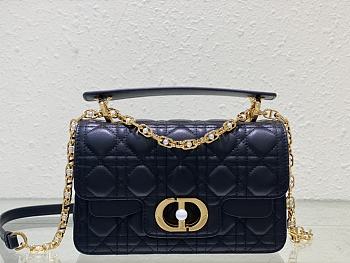 Small Dior Jolie Top Handle Bag Black Cannage Calfskin Size 22 x 14 x 8 cm