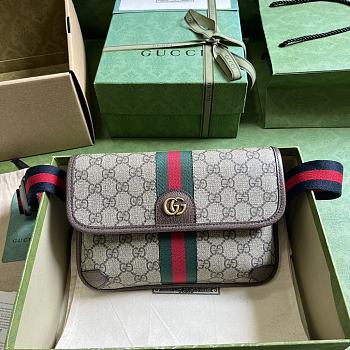 Gucci Ophidia GG Small Belt Bag 752597 Beige & Ebony Size 24x17x3.5cm