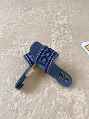 Gucci Women's Slide Sandal With Gucci Script 771589 Blue Denim - 4