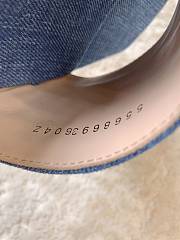 Gucci Women's Slide Sandal With Gucci Script 771589 Blue Denim - 2