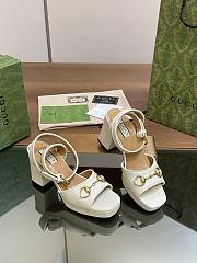 Gucci Women's Horsebit Sandal 771568 Mid-heel White - 1