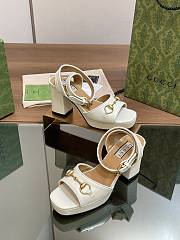 Gucci Women's Horsebit Sandal 771568 Mid-heel White - 4