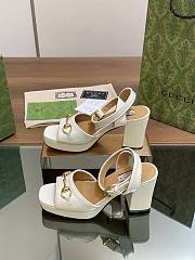 Gucci Women's Horsebit Sandal 771568 Mid-heel White - 2
