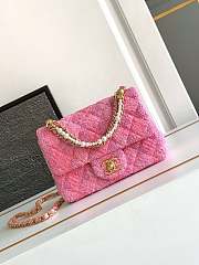 Chanel Mini Flap Bag AS4385 Pink Tweed Size 12.5 × 17 × 5 cm - 1