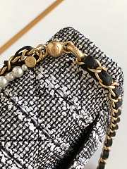 Chanel Mini Flap Bag AS4384 Black & White Tweed Size 14.5 × 19.5 × 7.5 cm - 3