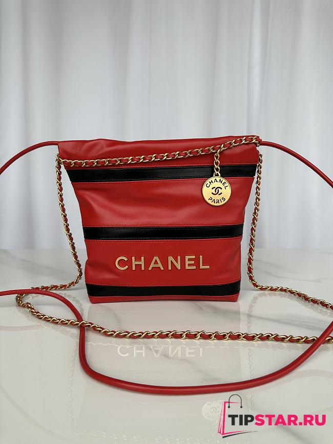 Chanel 22 Mini Handbag Black & Red AS3980 Size 20 × 19 × 6 cm - 1