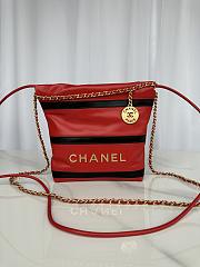 Chanel 22 Mini Handbag Black & Red AS3980 Size 20 × 19 × 6 cm - 1
