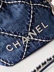 Chanel 22 Mini Handbag Blue Denim AS3980 Size 20 × 19 × 6 cm - 3