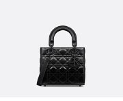 Small Lady Dior Bag Gradient Patent and Matte Black Cannage Lambskin Size 20 x 17 x 8 cm - 1