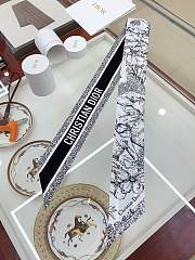 Dior Toile De Jouy Voyage Mitzah Scarf White Black Silk Twill - 1