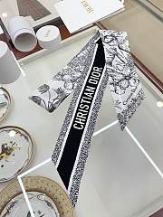 Dior Toile De Jouy Voyage Mitzah Scarf White Black Silk Twill - 5