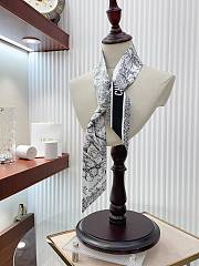 Dior Toile De Jouy Voyage Mitzah Scarf White Black Silk Twill - 4