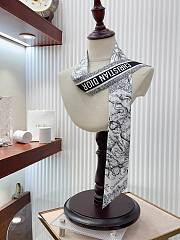Dior Toile De Jouy Voyage Mitzah Scarf White Black Silk Twill - 3