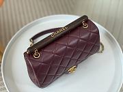Chanel Small Flap Bag With Top Handle AS4151 Burgundy Size 13.5 × 21 × 6 cm - 3