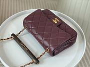 Chanel Small Flap Bag With Top Handle AS4151 Burgundy Size 13.5 × 21 × 6 cm - 4