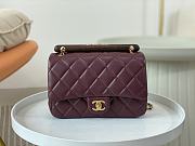 Chanel Small Flap Bag With Top Handle AS4151 Burgundy Size 13.5 × 21 × 6 cm - 6