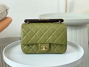 Chanel Small Flap Bag With Top Handle AS4151 Green Size 13.5 × 21 × 6 cm - 1