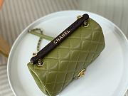 Chanel Small Flap Bag With Top Handle AS4151 Green Size 13.5 × 21 × 6 cm - 4