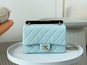 Chanel Small Flap Bag With Top Handle AS4151 Pastel Blue Size 13.5 × 21 × 6 cm - 2