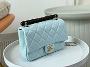 Chanel Small Flap Bag With Top Handle AS4151 Pastel Blue Size 13.5 × 21 × 6 cm - 5