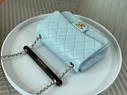 Chanel Small Flap Bag With Top Handle AS4151 Pastel Blue Size 13.5 × 21 × 6 cm - 6