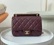 Chanel Small Flap Bag With Top Handle AS4151 Burgundy Size 13.5 × 21 × 6 cm - 1