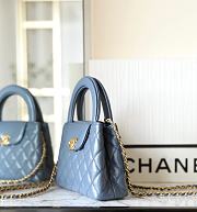 Chanel Mini Shopping Bag Blue AS4416 Size 13 × 19 × 7 cm - 2