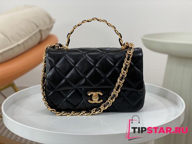 Chanel 23S Shiny Lambskin Black AS4023 Size 20 x 15 x 5 cm - 1