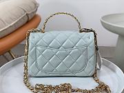 Chanel 23S Shiny Lambskin Blue  AS4023 Size 20 x 15 x 5 cm - 4