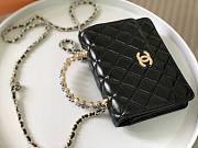 Chanel 24P Top Handle With Pearl WOC Black Lambskin 18x3x14cm - 3