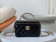 Chanel 24P Vanity With Top Handle With Pearl Black Lambskin 16cm - 1