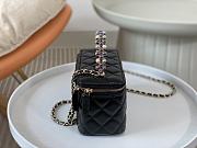 Chanel 24P Vanity With Top Handle With Pearl Black Lambskin 16cm - 3