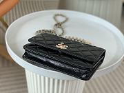 Chanel Clutch With Chain Shiny Crumpled Lambskin Imitation Pearls Black 19cm - 5