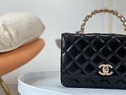 Chanel Clutch With Chain Shiny Crumpled Lambskin Imitation Pearls Black 19cm - 4