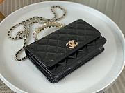 Chanel Clutch With Chain Shiny Crumpled Lambskin Imitation Pearls Black 19cm - 3