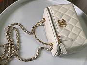 Chanel 24P Vanity Top Handle Square Diamonds WOC White Lambskin 16cm - 3