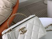 Chanel 24P Vanity Top Handle Square Diamonds WOC White Lambskin 16cm - 2