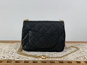 Chanel 23P Flap Bag with Heart Pearl Crush Black Caviar 24x9x19cm - 4