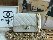 Chanel 23P Flap Bag with Heart Pearl Crush White Caviar 24x9x19cm - 1