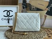 Chanel 23P Flap Bag with Heart Pearl Crush White Caviar 24x9x19cm - 6
