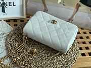 Chanel 23P Flap Bag with Heart Pearl Crush White Caviar 24x9x19cm - 5