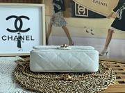 Chanel 23P Flap Bag with Heart Pearl Crush White Caviar 24x9x19cm - 2