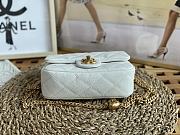 Chanel 23P Flap Bag with Heart Pearl Crush White Caviar 19cm - 6