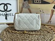 Chanel 23P Flap Bag with Heart Pearl Crush White Caviar 19cm - 3