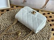 Chanel 23P Flap Bag with Heart Pearl Crush White Caviar 19cm - 2