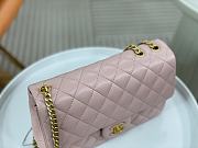 Chanel Small Classic Handbag with Heart Pearl Crush Pink Lamskin 14.5 × 23 × 6 cm - 6