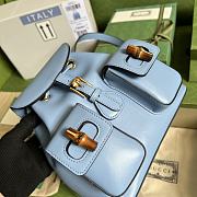 Gucci Bamboo Backpack Blue 22x22x7cm - 4
